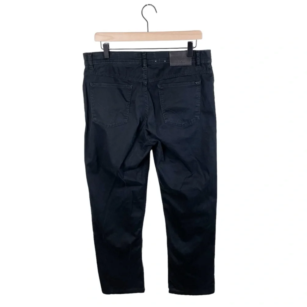Brax Cooper Fancy Regular Fit Straight Leg Pants Solid Black Men's Size 34 - Picture 2 of 10
